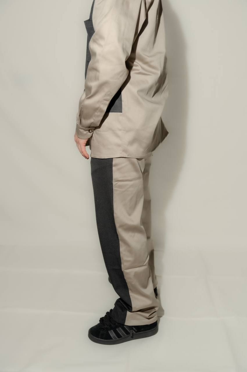 Coordinato double color beige e nero