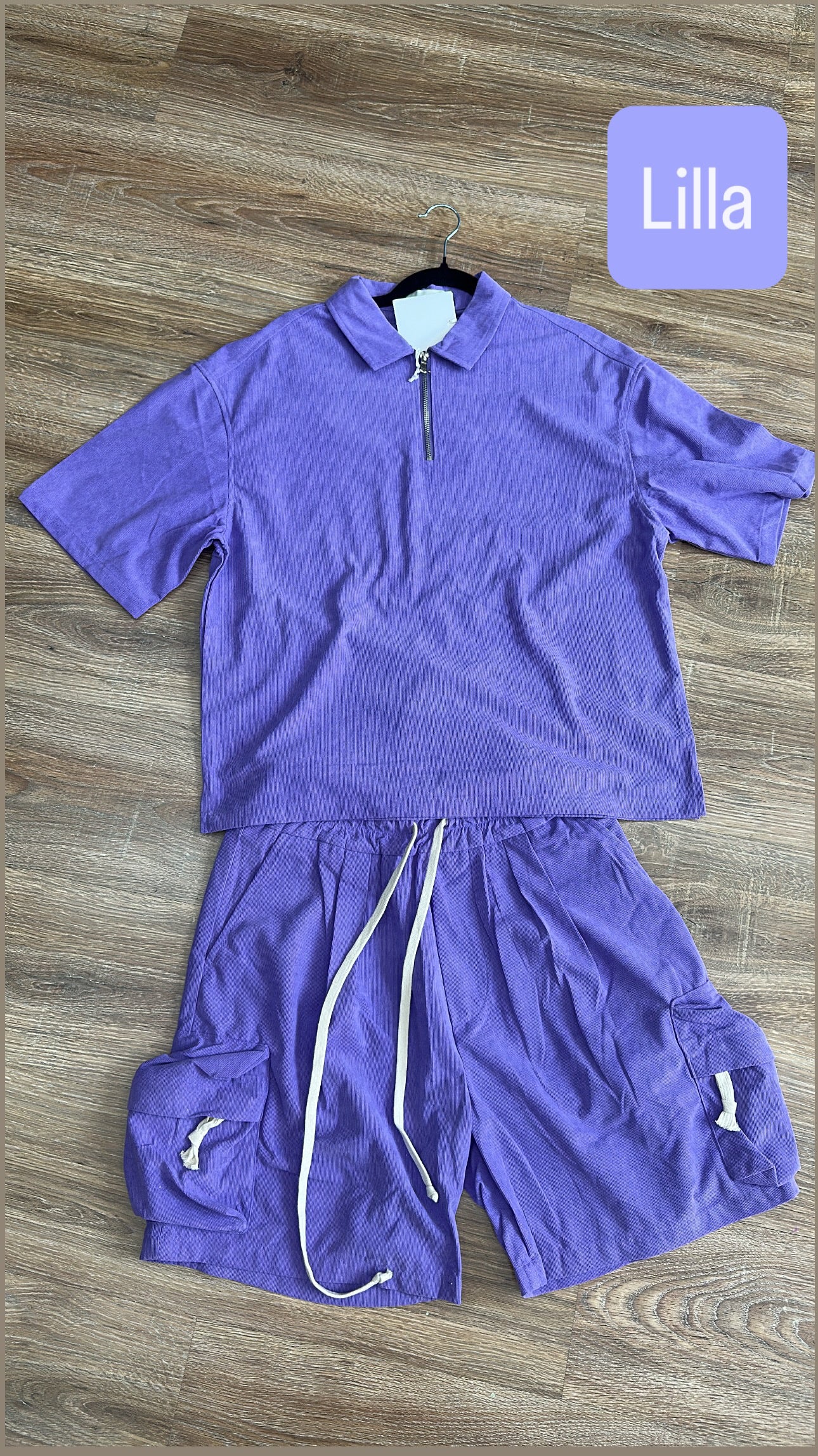 Coordinato a costine lilla