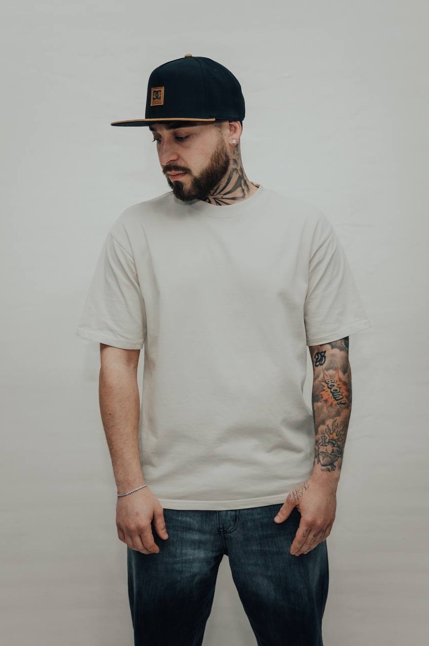 T-shirt over size Beige