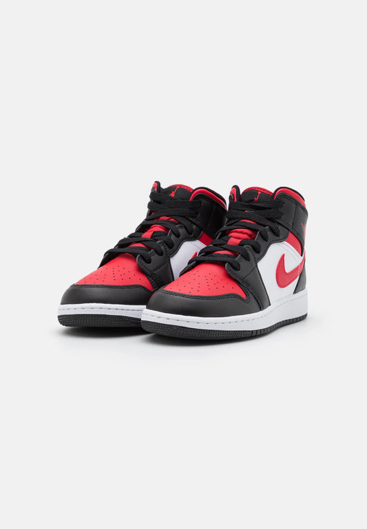 Jordan 1 Mid Black Fire Red